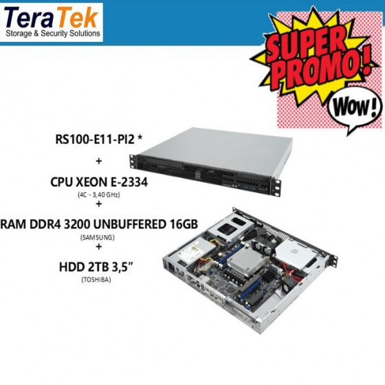 OFFERTA SPECIALE: RS100-E11-PI2 + CPU XEON E-2334 + RAM DDR4 + HDD 2TB