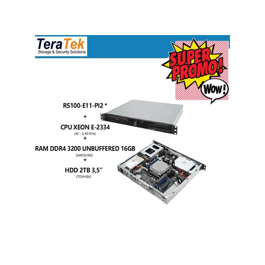 OFFERTA SPECIALE: RS100-E11-PI2 + CPU XEON E-2334 + RAM DDR4 + HDD 2TB